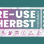 Bild zeigt Banner des steirischen Re-Use Herbst. Bildtext: Re-Use Herbst Steiermark 2026; darunter mehrere Icons, Tragetasche, Pflanze, Mülleimer, Kleiderbügel, Schraubenschlüssel. (c) Land Steiermark